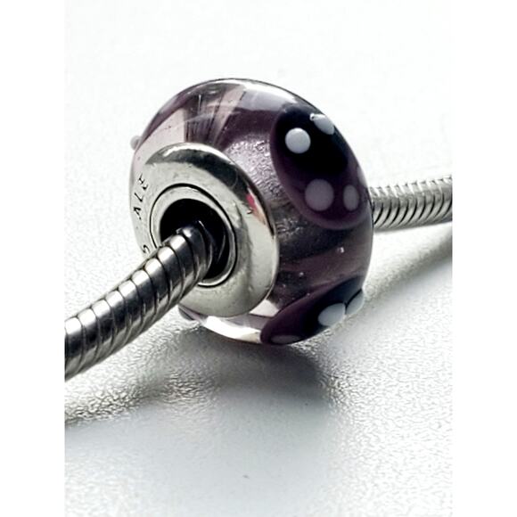 Pandora Purple Sterling 925 Murano Glass Bead Charm 790652 - Picture 3 of 5